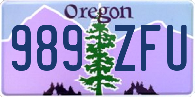 OR license plate 989ZFU
