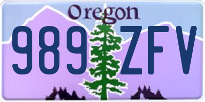 OR license plate 989ZFV