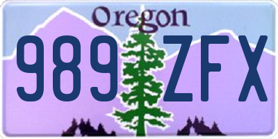 OR license plate 989ZFX