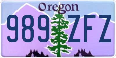 OR license plate 989ZFZ