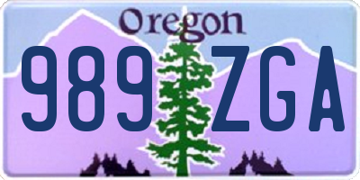 OR license plate 989ZGA