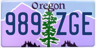 OR license plate 989ZGE