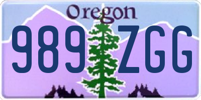 OR license plate 989ZGG