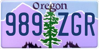 OR license plate 989ZGR