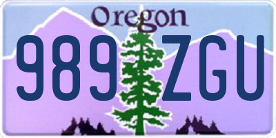 OR license plate 989ZGU