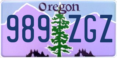 OR license plate 989ZGZ