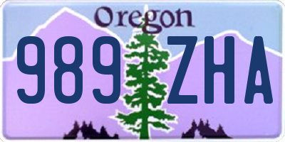 OR license plate 989ZHA