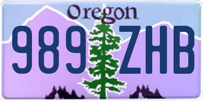 OR license plate 989ZHB
