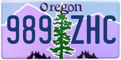 OR license plate 989ZHC