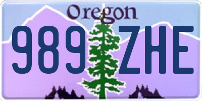 OR license plate 989ZHE