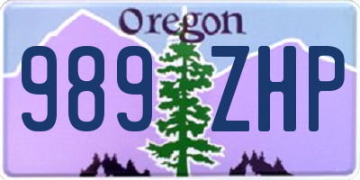 OR license plate 989ZHP