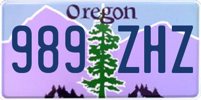 OR license plate 989ZHZ