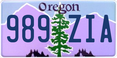 OR license plate 989ZIA