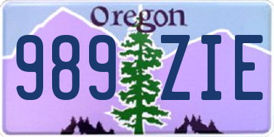OR license plate 989ZIE