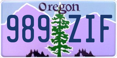 OR license plate 989ZIF