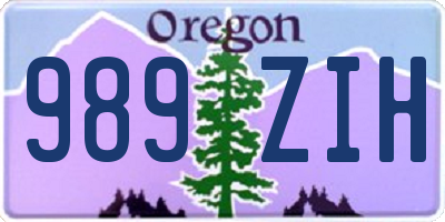 OR license plate 989ZIH