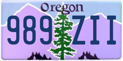 OR license plate 989ZII