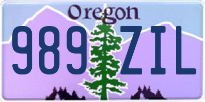 OR license plate 989ZIL