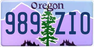 OR license plate 989ZIO