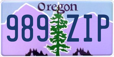 OR license plate 989ZIP