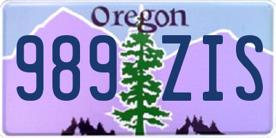 OR license plate 989ZIS