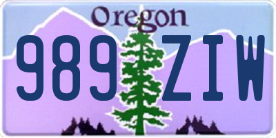 OR license plate 989ZIW