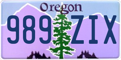 OR license plate 989ZIX
