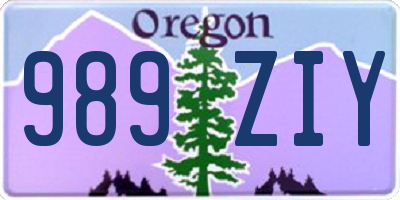 OR license plate 989ZIY