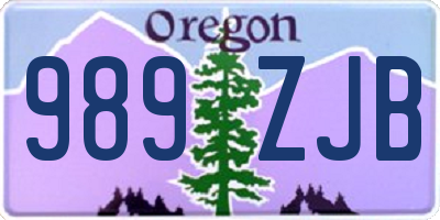 OR license plate 989ZJB