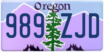 OR license plate 989ZJD