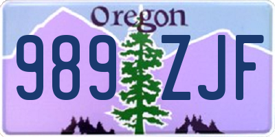 OR license plate 989ZJF