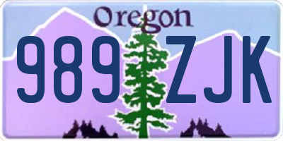 OR license plate 989ZJK