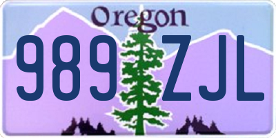 OR license plate 989ZJL