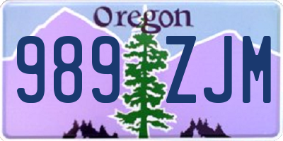 OR license plate 989ZJM