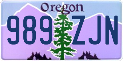 OR license plate 989ZJN