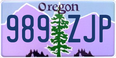 OR license plate 989ZJP