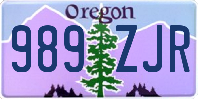 OR license plate 989ZJR