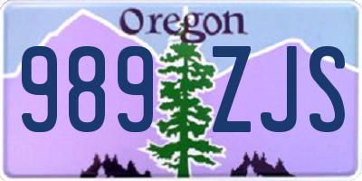 OR license plate 989ZJS