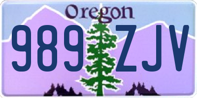 OR license plate 989ZJV