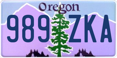 OR license plate 989ZKA