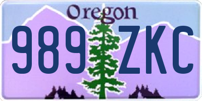 OR license plate 989ZKC