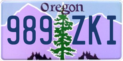 OR license plate 989ZKI