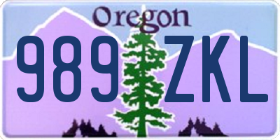 OR license plate 989ZKL