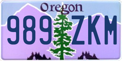 OR license plate 989ZKM