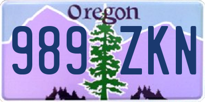OR license plate 989ZKN