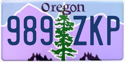OR license plate 989ZKP
