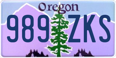 OR license plate 989ZKS