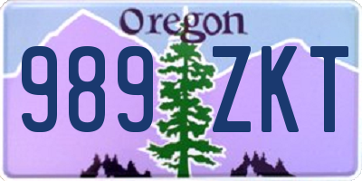 OR license plate 989ZKT
