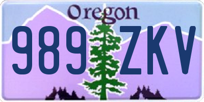 OR license plate 989ZKV