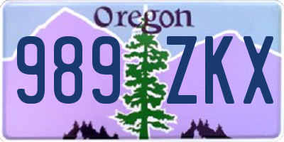 OR license plate 989ZKX